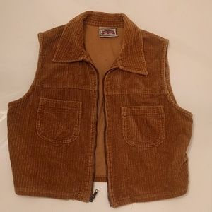 Vintage 90's courdoroy cropped vest